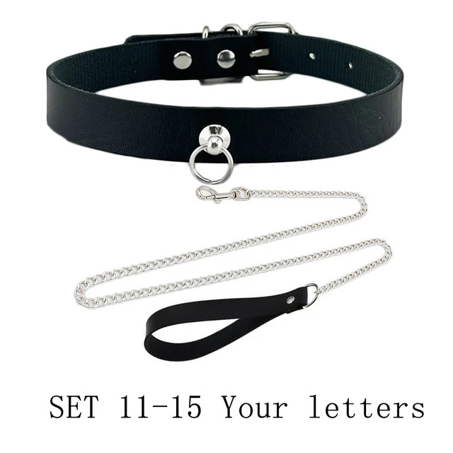 Collar BDSM Gift Pu Leather Custom Choker Necklace Punk DIY Chocker Party Y7