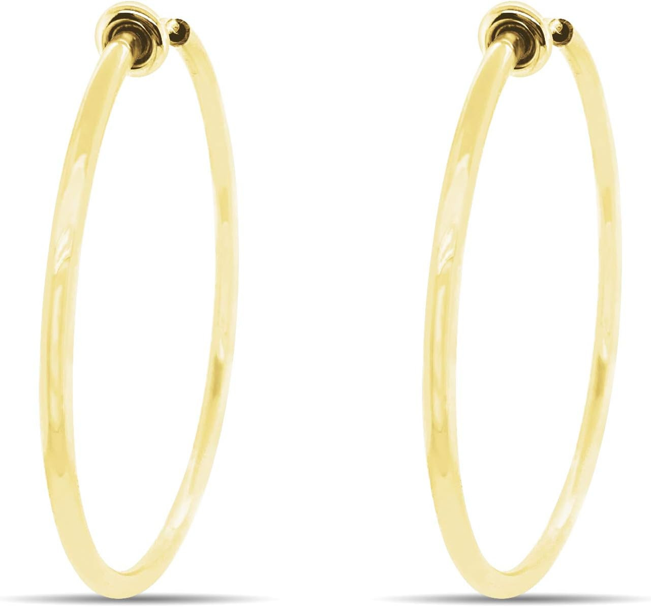 Clip on Spring Hoop Earrings for Non-Pierced Ears