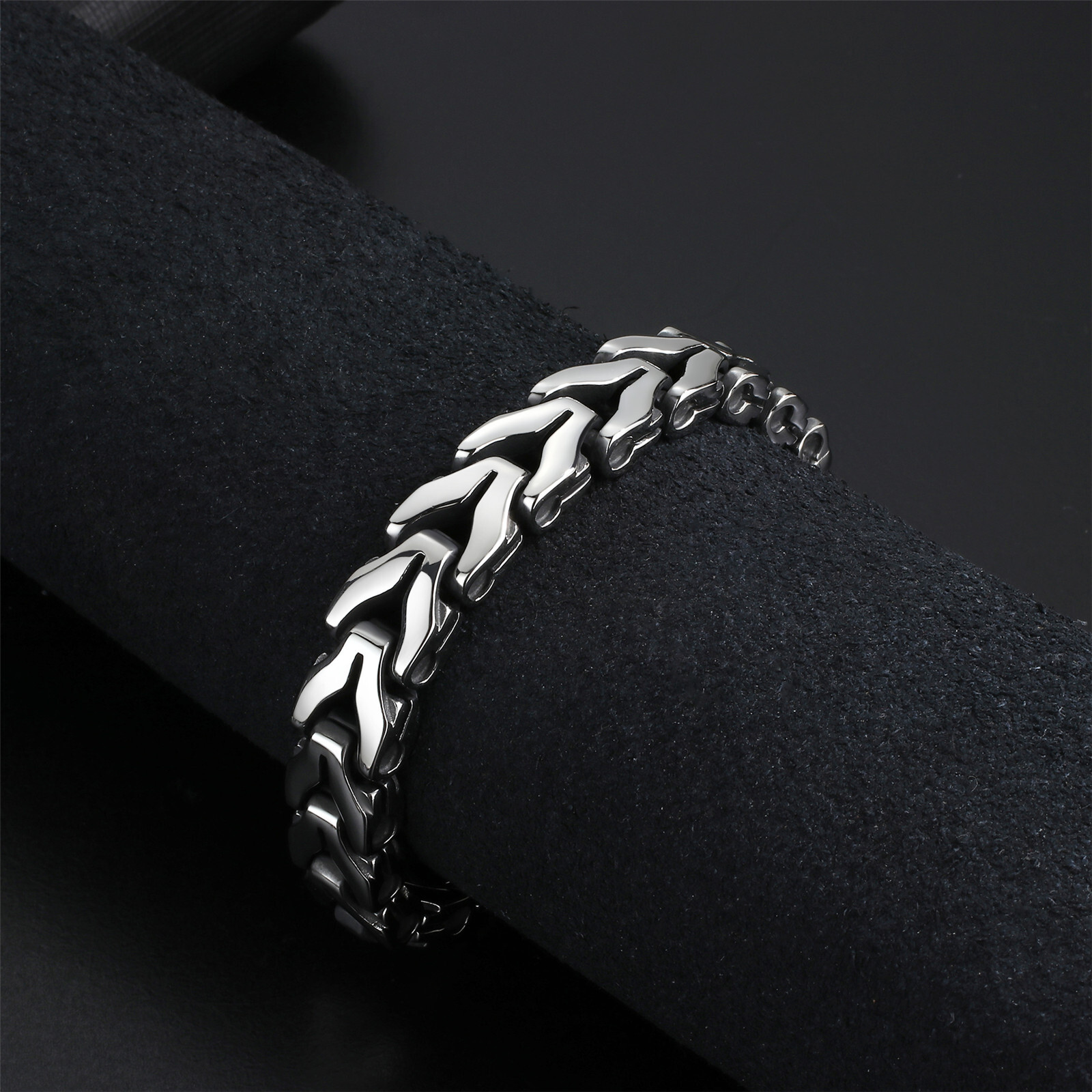 High Polished Stainless Steel Men’s Heavy Bracelet Link Chain Bangle 7.48”