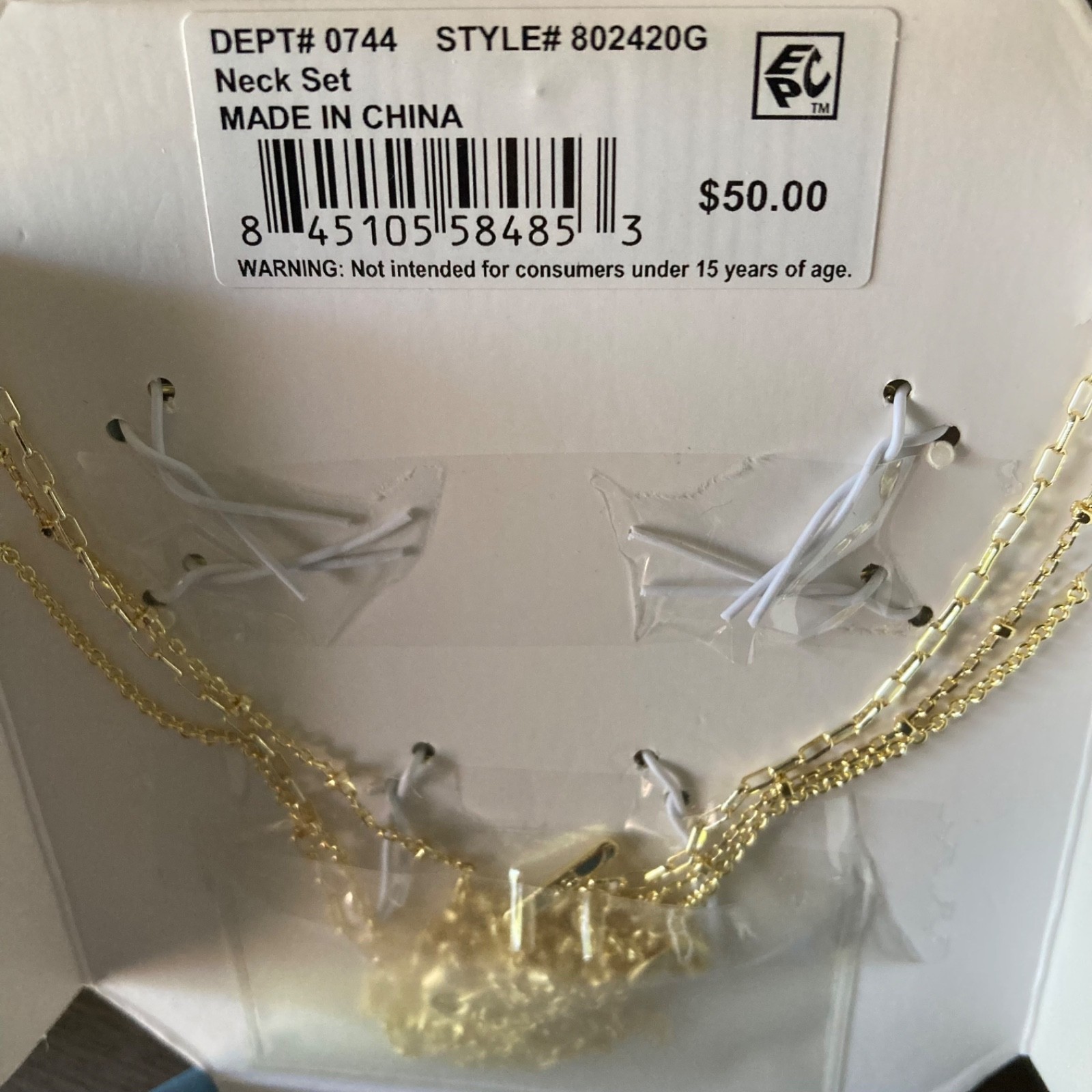 NEW Unwritten 14K Gold Flash Plated Set of 3 Layered Dainty Chain Necklaces Set