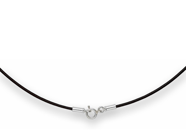 0.5mm Black Leather Cord Necklace Choker 925 Sterling Silver Clasp 14″ – 36″ NYC