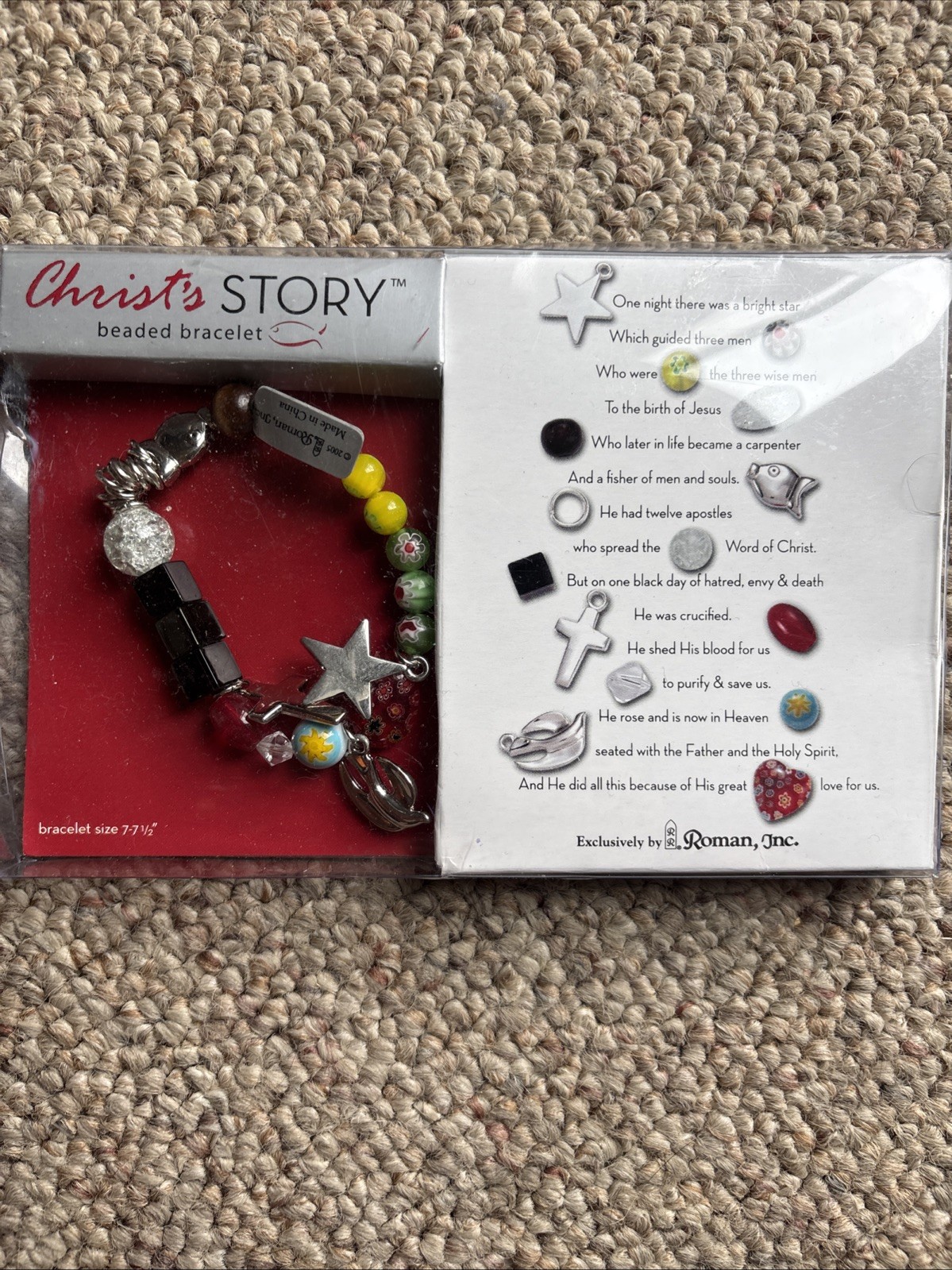 His Story Beaded Bracelet Christ Religious New In Package Roman Inc