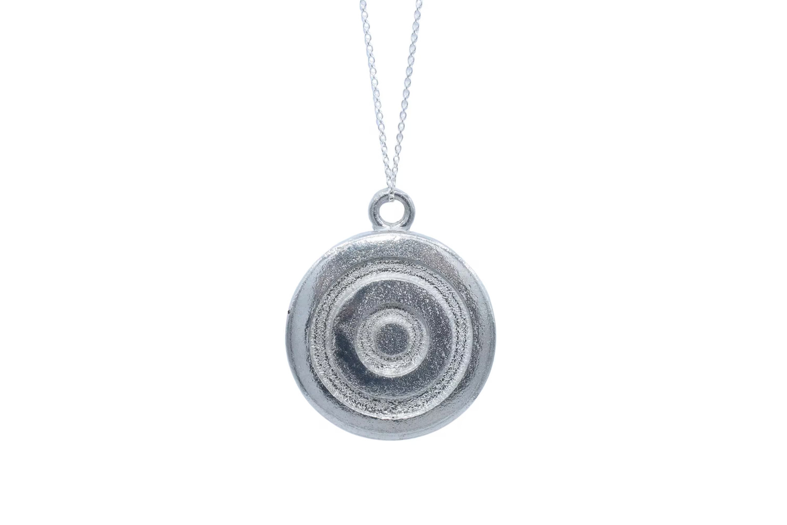 10th Anniversary Pure Tin Pendant spiral disc Necklace Gift UK