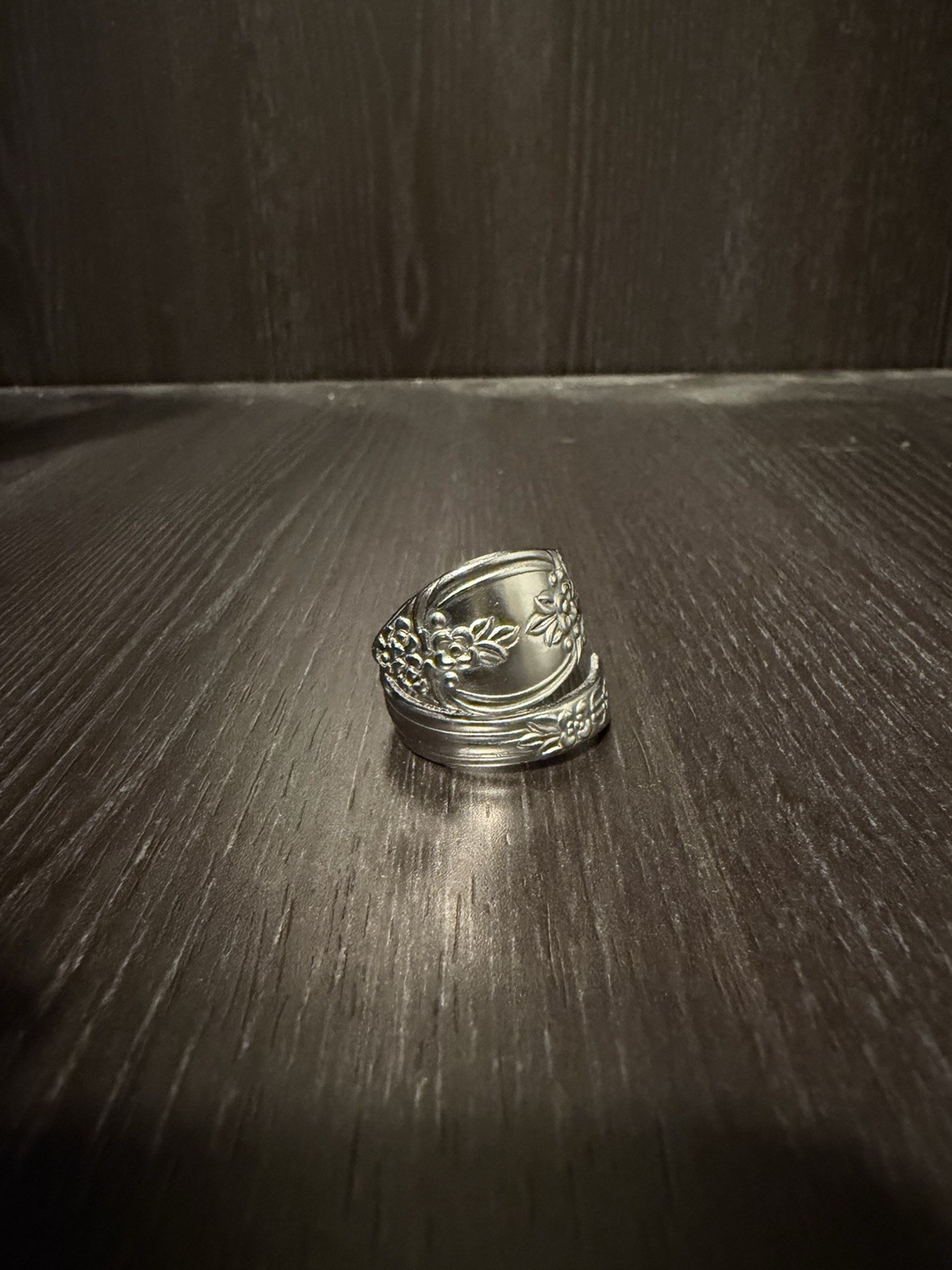 Handmade Floral Spoon Ring Size 9-9.5