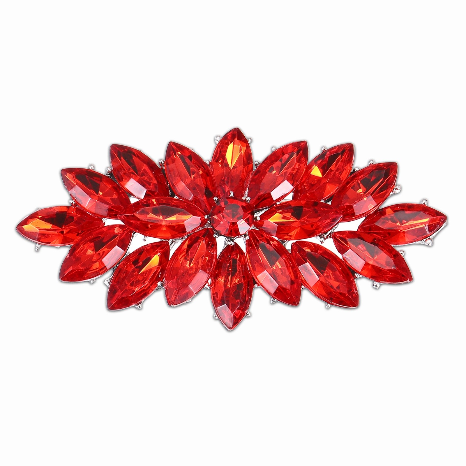 Marquise Rhinestone Brooch Pin, Rhinestone Corsage Brooches, Red