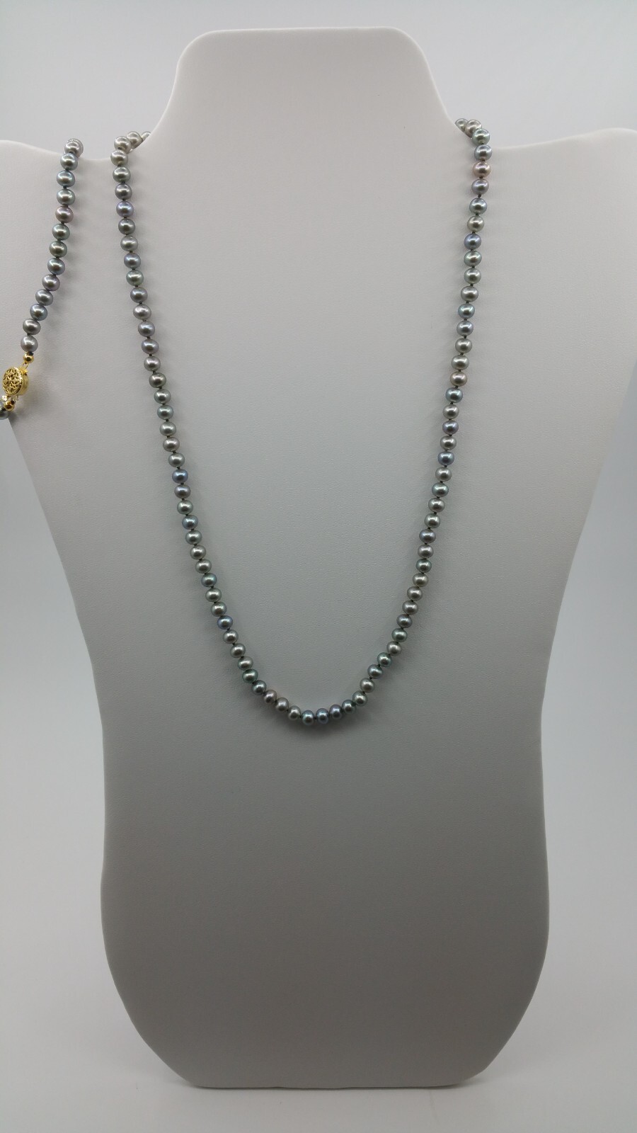 28in Grey 4-5mm Near Round Oval Potato Pearl Necklace Bracelet Matching Set