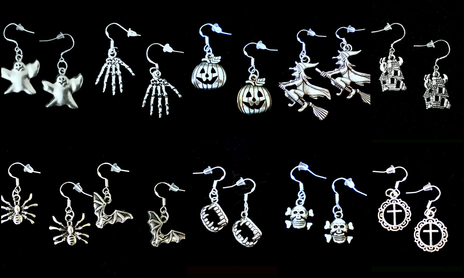 BUY 3 GET 1 FREE~WOMEN EARRINGS~HALLOWEEN COSTUME ACCESSORY~STERLING SILVER HOOK