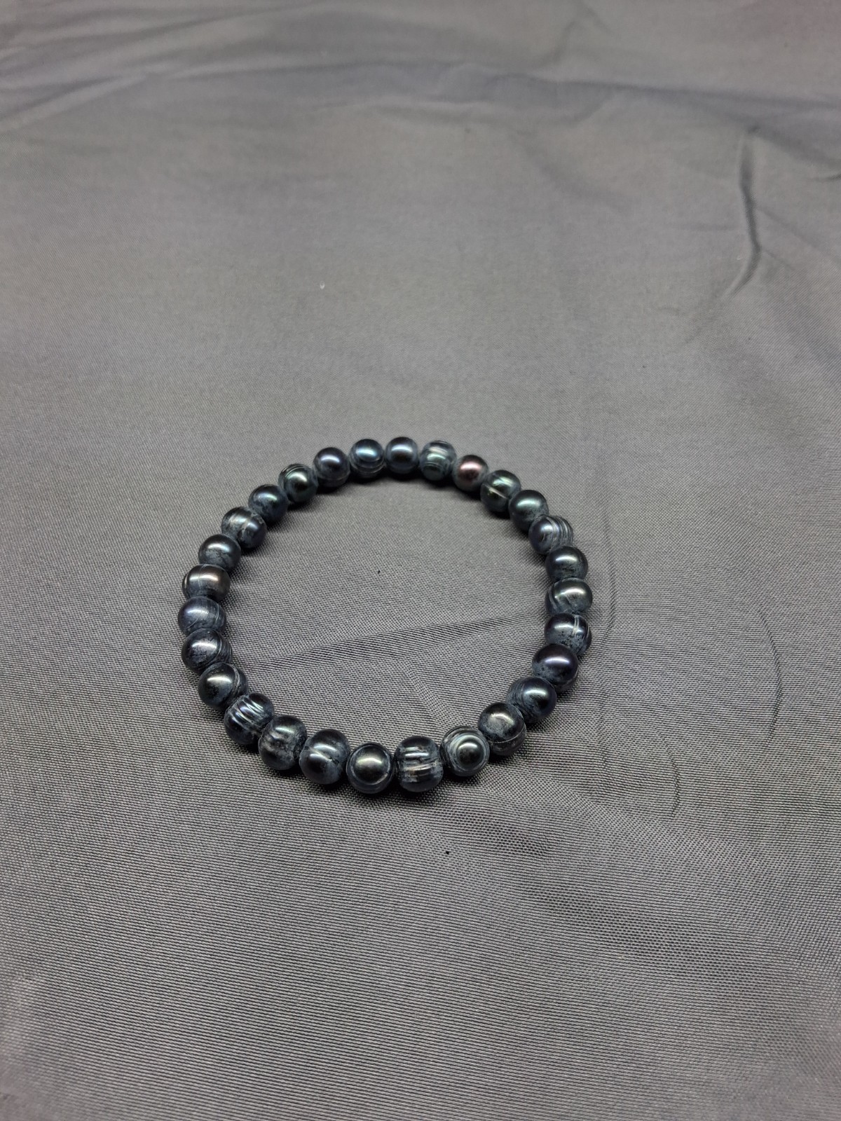 Baroque Pearl Bracelet Jewelry Dark Gray Stretch