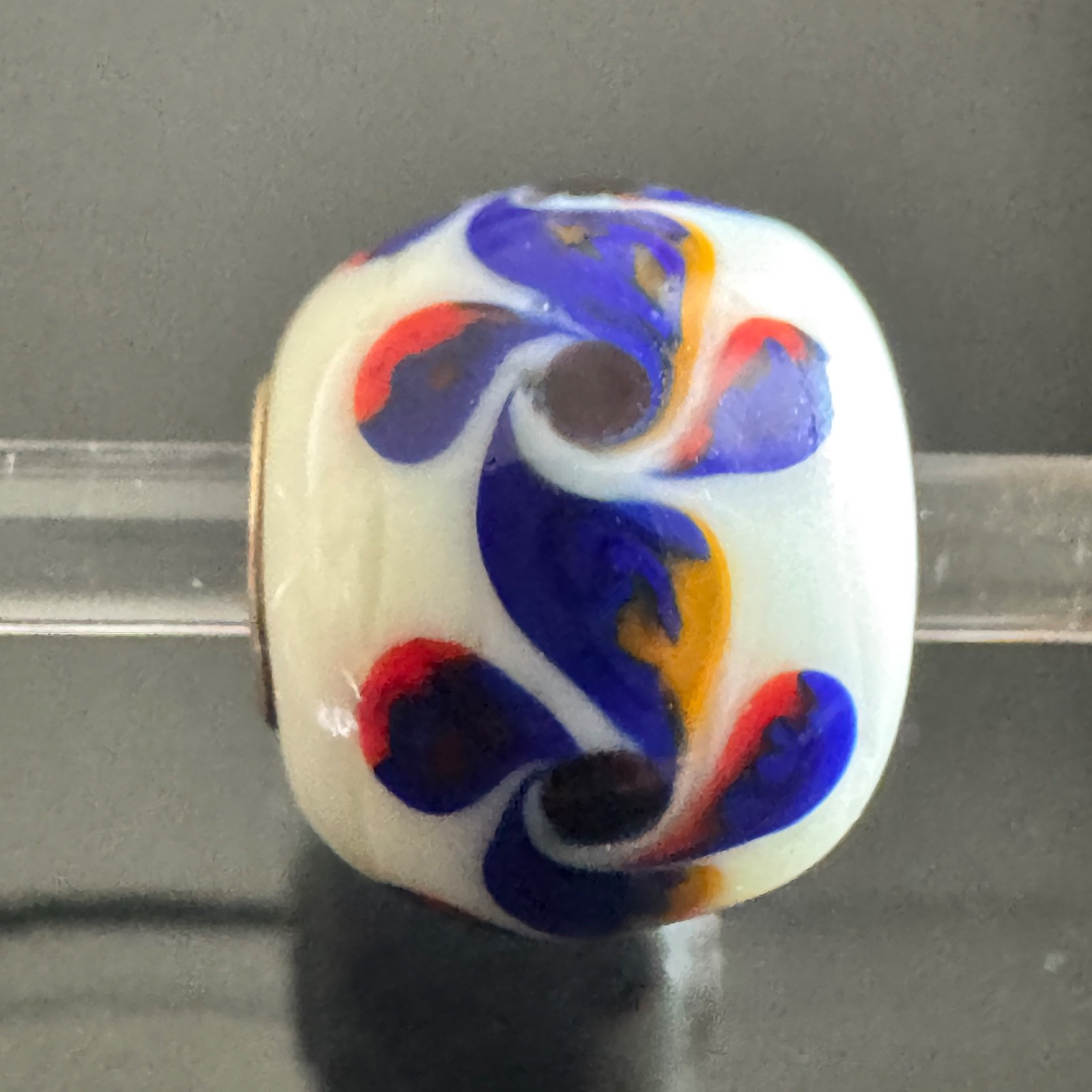 Trollbeads WHITE Base MINI BARREL BEAD