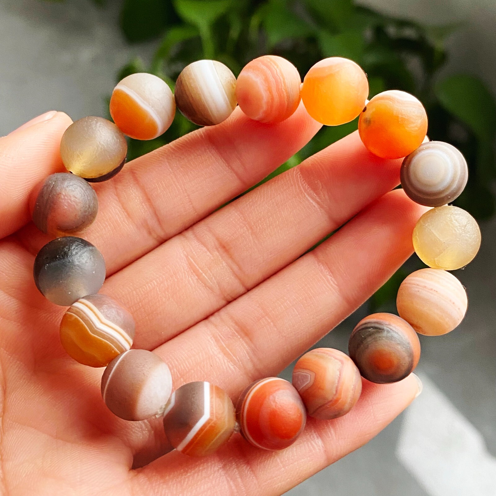 11.8-12mm Natural Red Gobi Agate Eyes Agate/stone Madagascar Beads Bracelet 1565