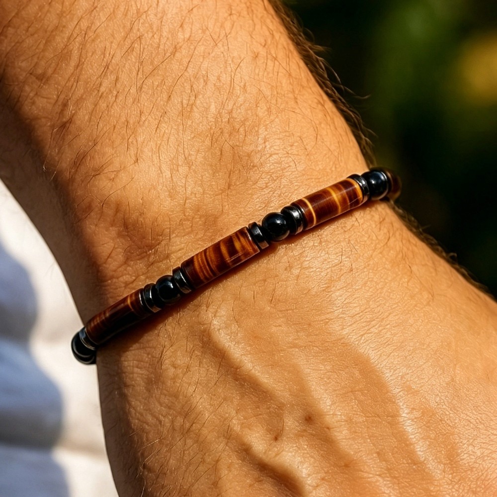 High Quality Tiger Eye Hematite Men Bracelet Dainty Healing Good Fortune Gift