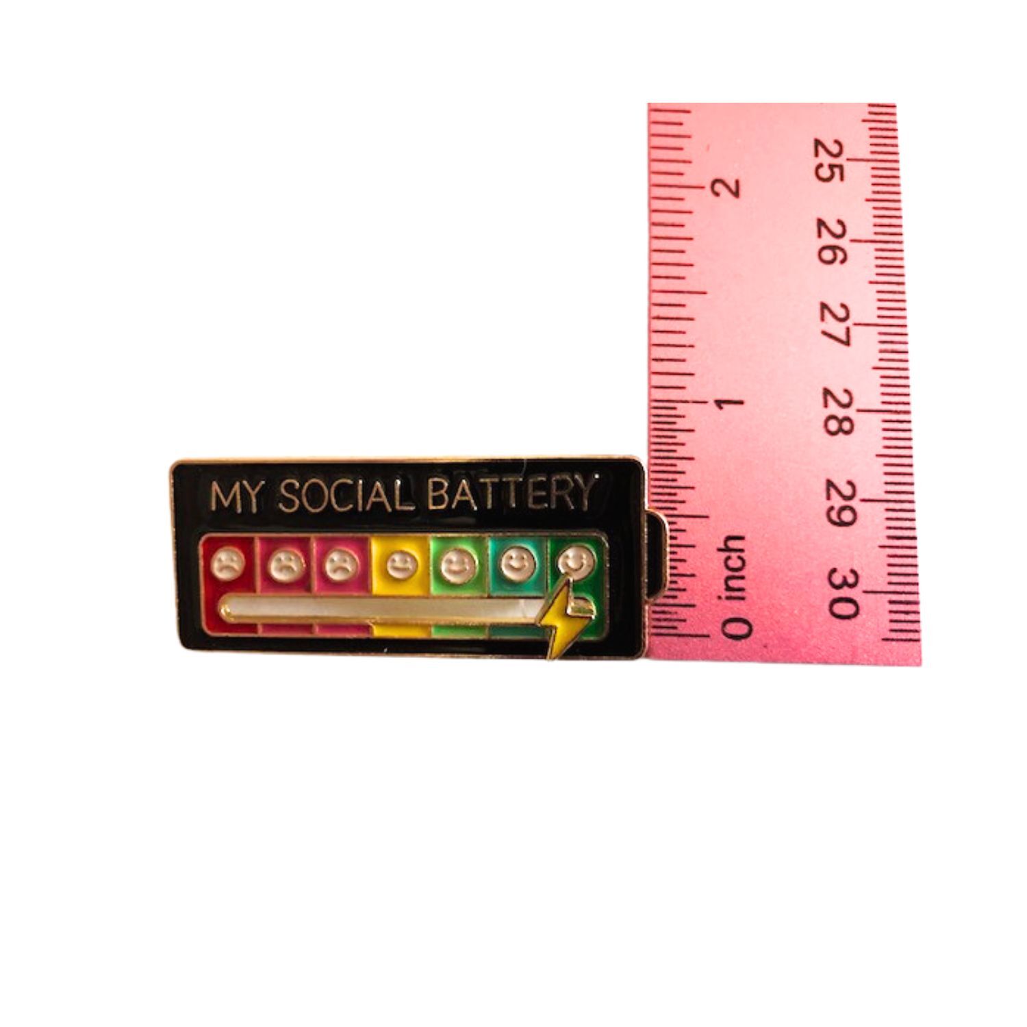 Social Battery Enamel Pin, USA SELLER Anxiety Sliding Mood Interactive Pin