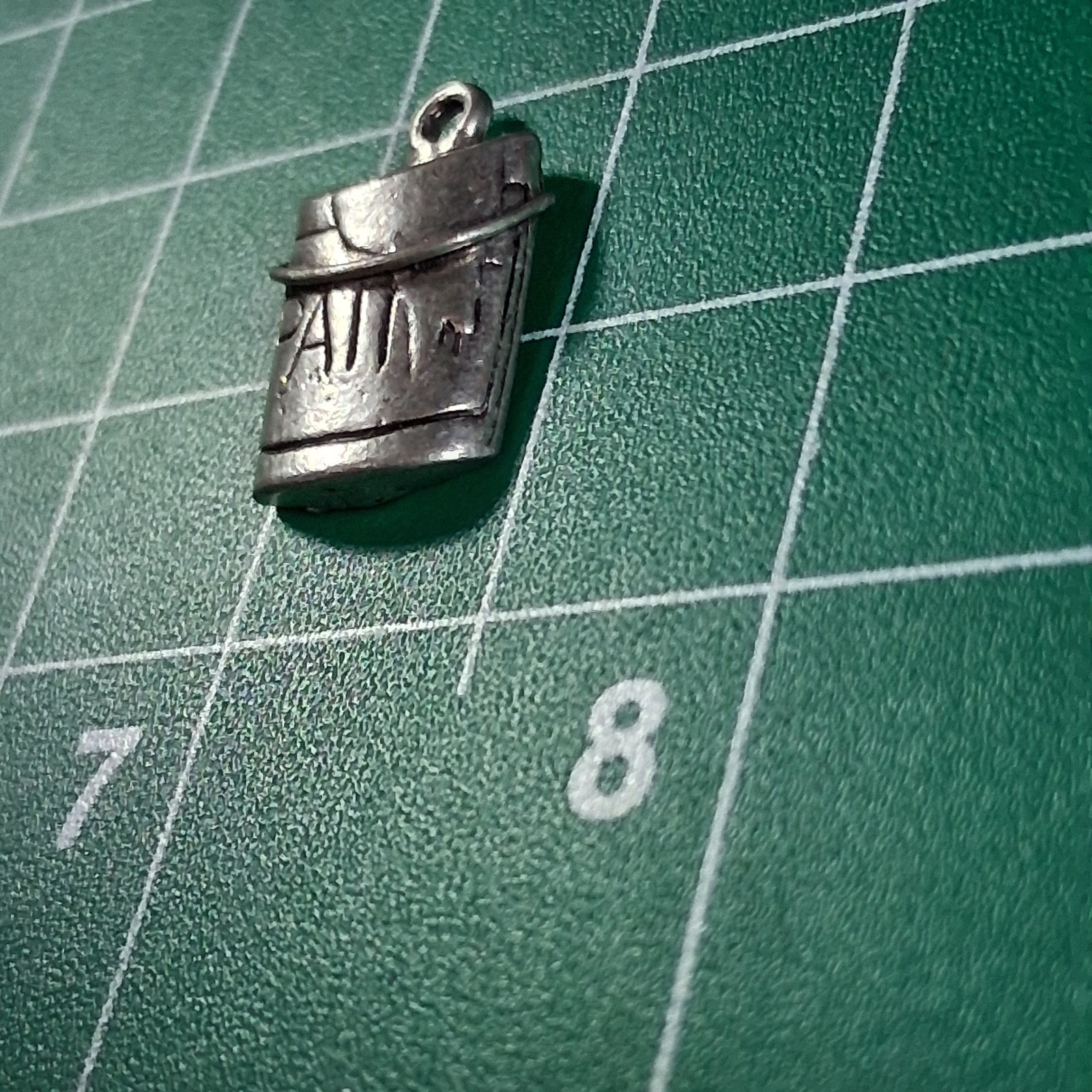 Vintage Silver Tone Paint Can Gallon Bucket Charm
