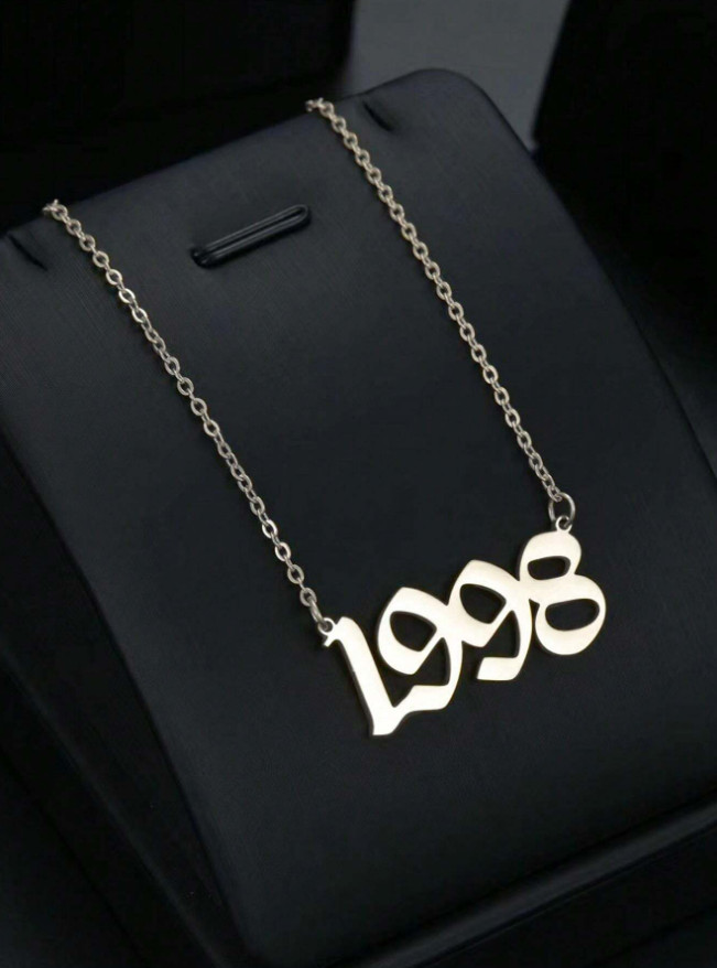 Personalized Birth Year Date Necklace Jewelry 1970 To 2026 Gold Number Pendant