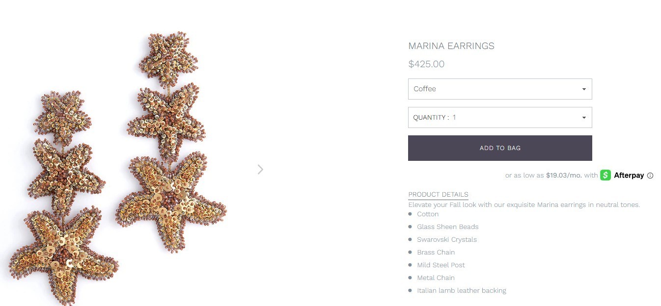 NWOT Deepa Gurnani Starfish Drop Earrings MSRP $425