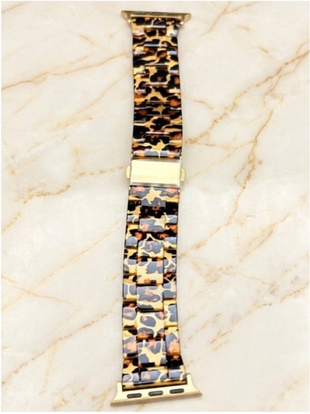 Plunder Leopard Print Apple Watch Band Gold Hardware br 38/40/41mm