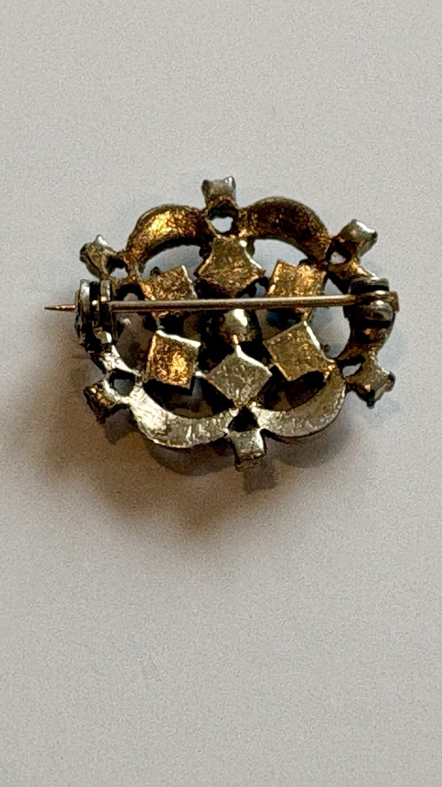 Multi-color Rhinestone Brooch Pin Prong Setting Colorful Vintage