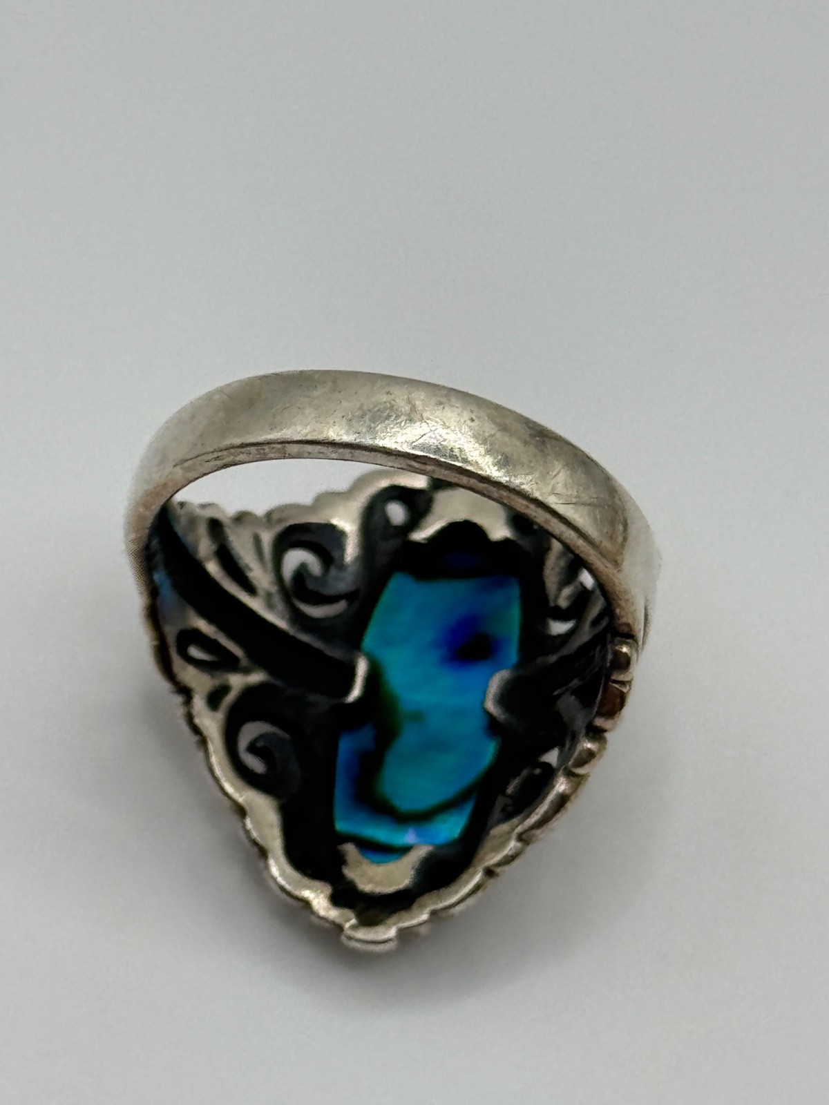 Kabana Sterling Silver Abalone Shell Ring Size 8