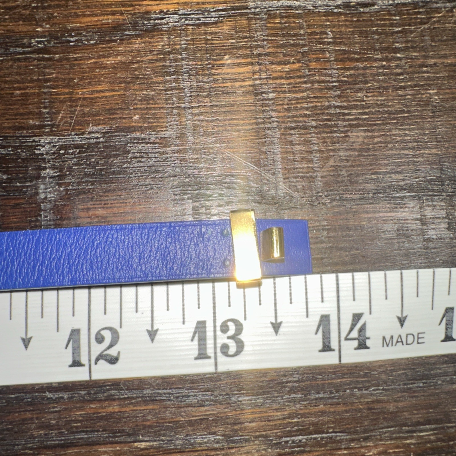 Hermes Bracelet Leather Mini Dog Double Tour Women Blue Gold Tone Hardware Box