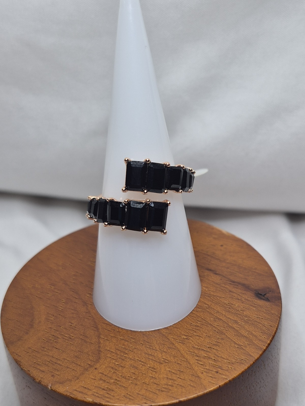 Bomb Party Ring Size 7 “Light To Trace The Way” Black Onyx On Rose Gold Plating