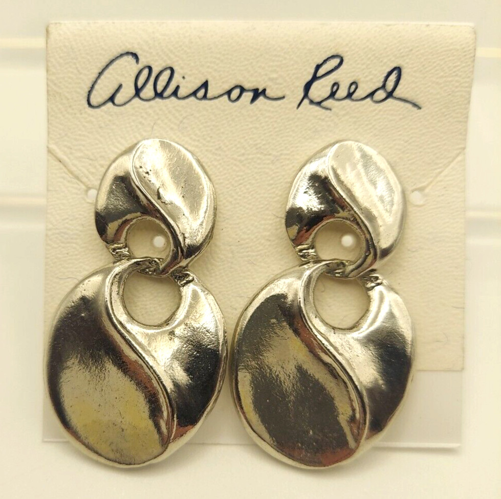Allison Reed “Silver” Twist Post Dangle Earrings 2 in NIP