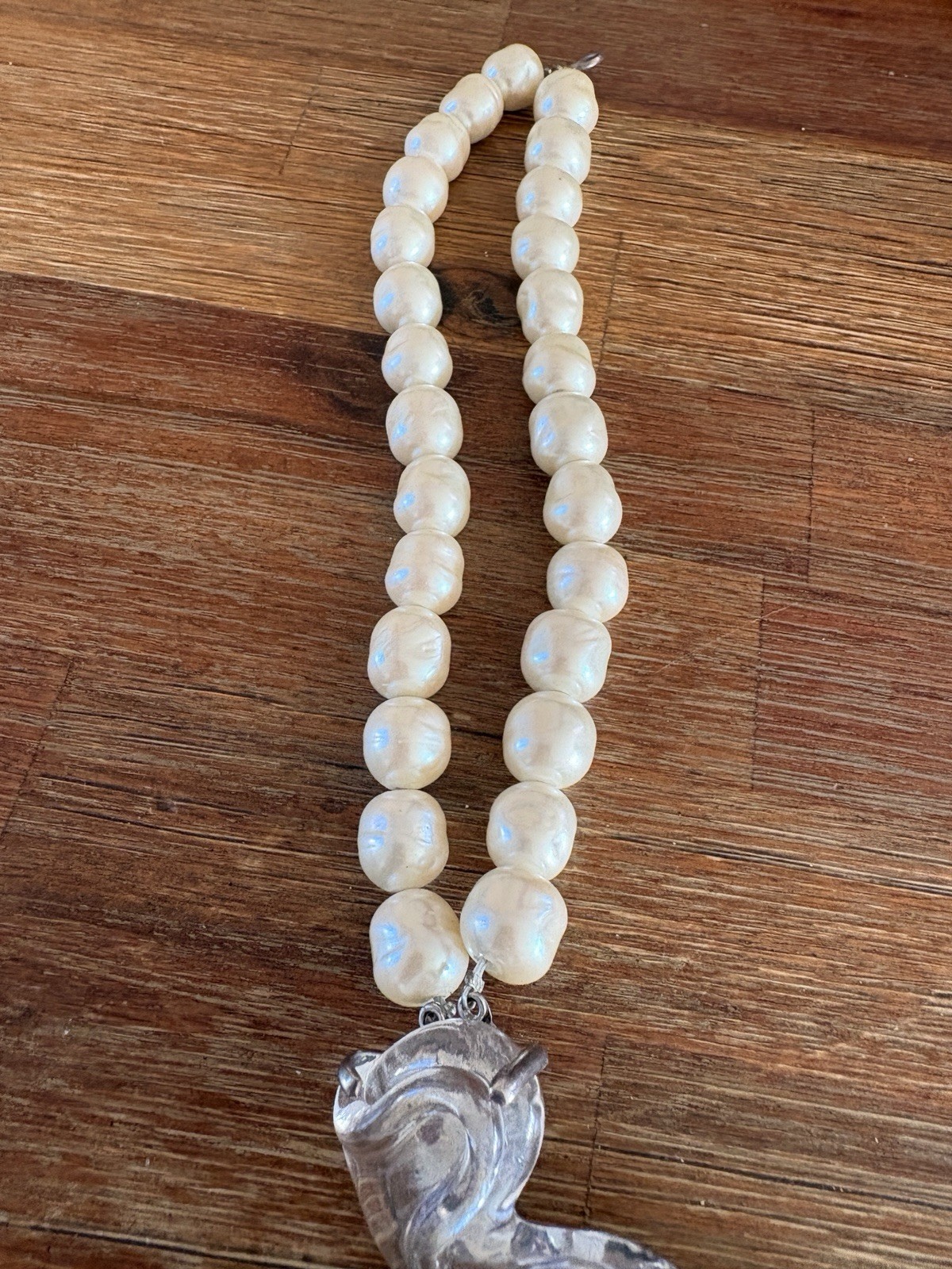 MARIQUITA MASTERSON 925 MOLTEN GLASS Centerpiece 2 Strand Glass Pearl NECKLACE