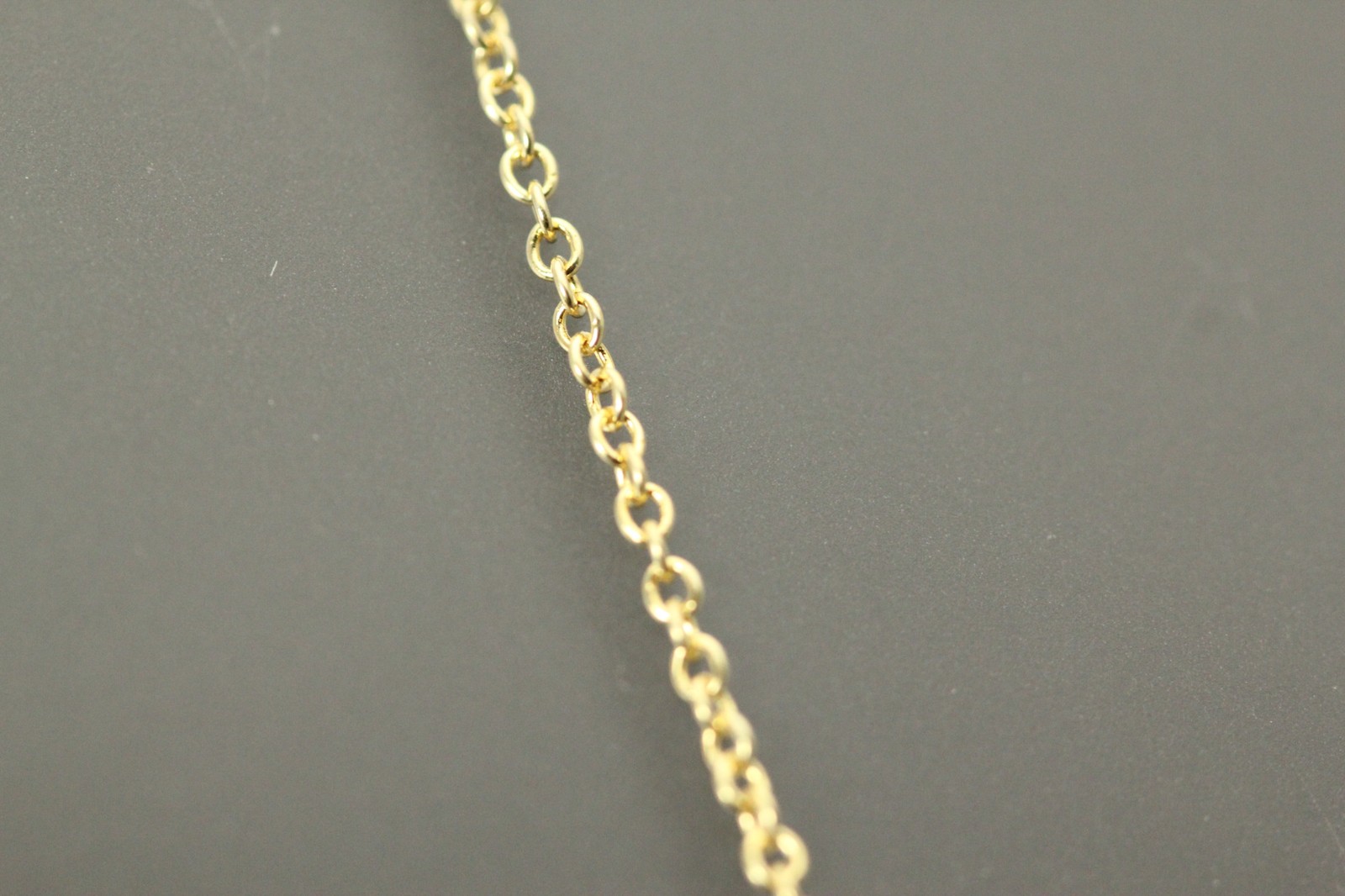 Gold Plated Green & Clear CZ Tear Drop Sterling Silver 19″ Necklace 5.2g NEC5824