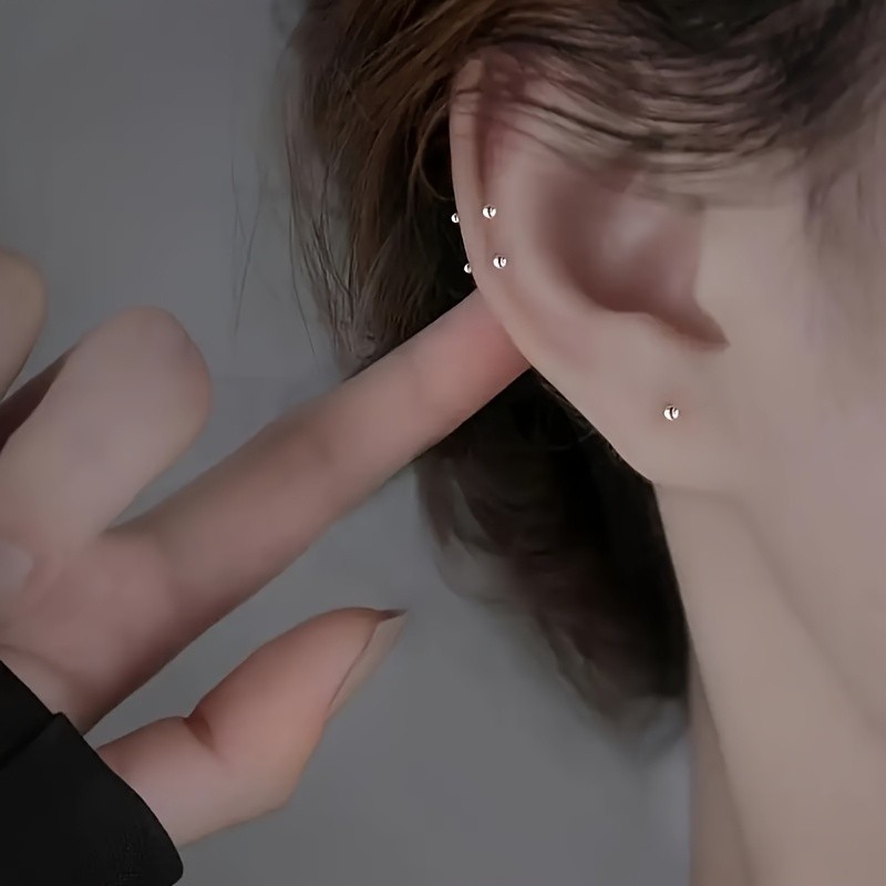Stylish Delicate Shiny Slim Elegant Durable Lightweight Minimalist 4pcs Earrings