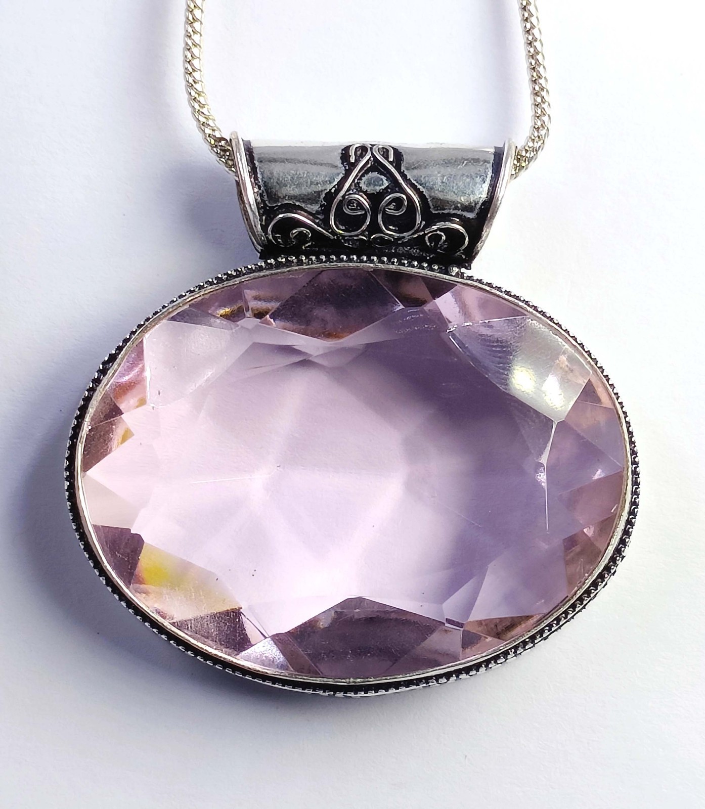 146.00 Ct Pink Sapphire Oval EGL Pendant with 925 Solid Silver Free Chain 6MGQ