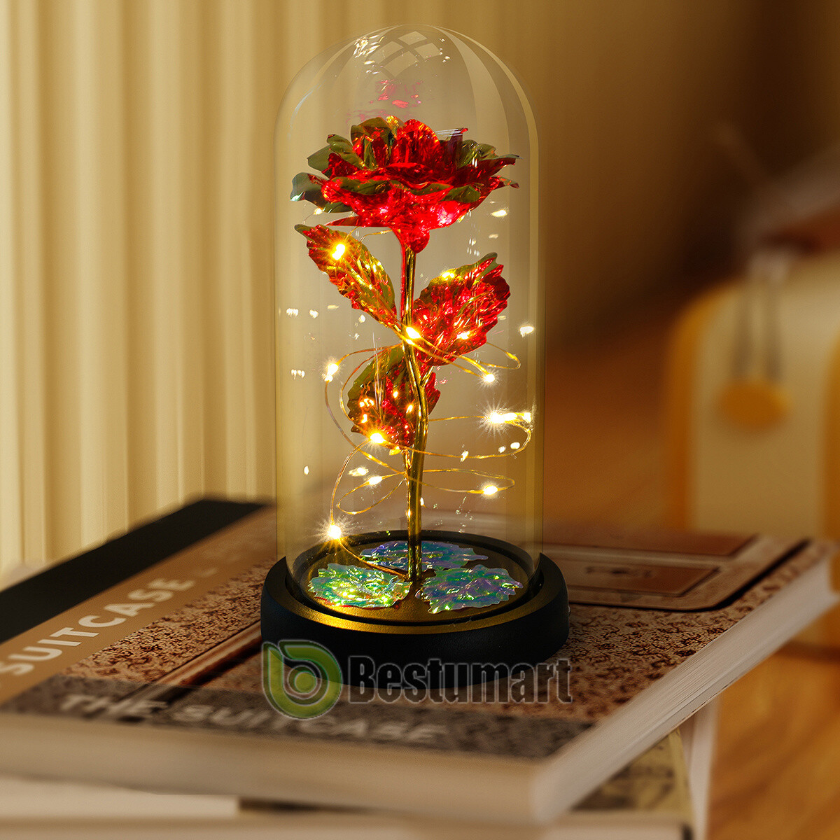 Valentines Day Gifts for Her – Crystal Galaxy Enchanted LED in Glass Rose Gifts