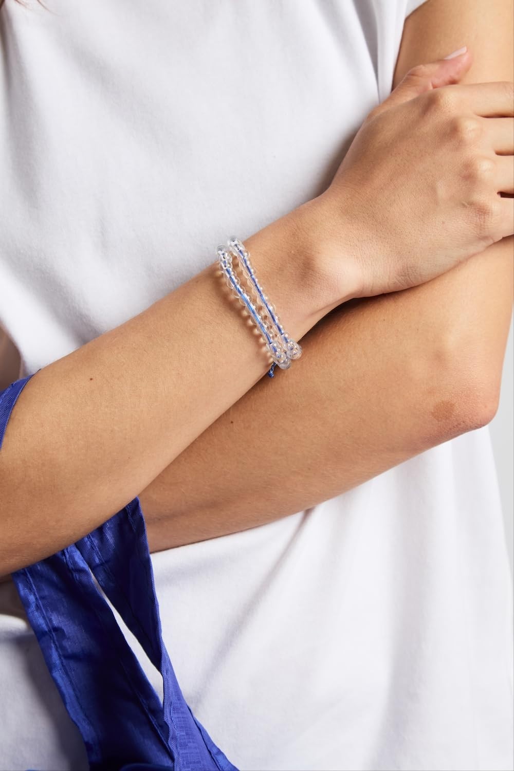 Adjustable Unisex Blue Beaded Bracelet – Removes 1 Pound of Ocean Plastic