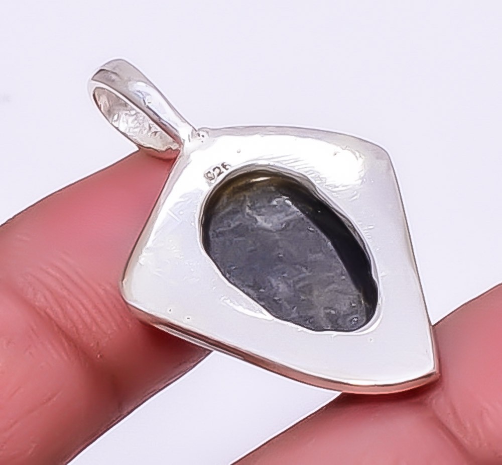 Fossil Orthoceras – Morocco Silver Handmade Pendant 1.44″ T51