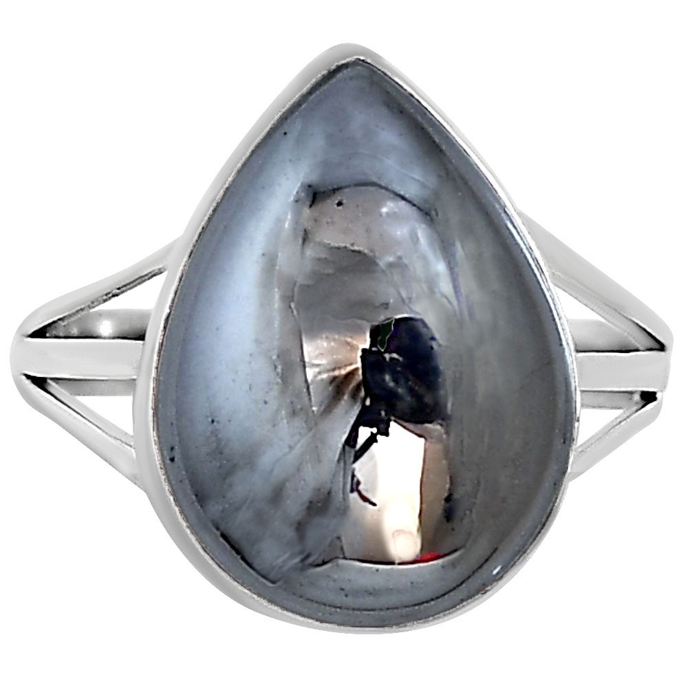 Natural Gunmetal 925 Silver Plated Ring s.9 Jewelry WR99-10048