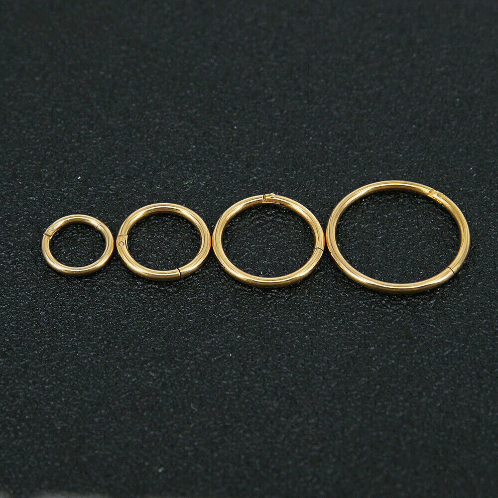 Surgical Steel Hinged Segment Hoop Ring Sleeper Lip Ear Nose Body Piercing 1PC