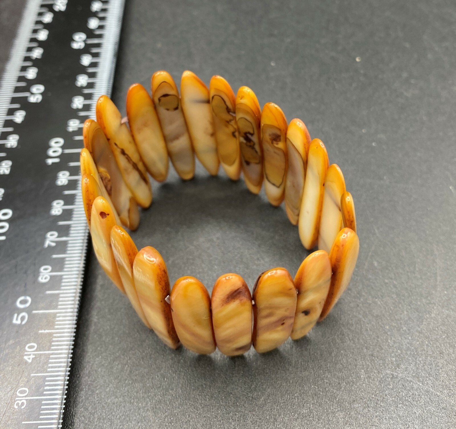 Polished Tribal Style Elasticated Statement Wrist Band 45mm wide Universal Size