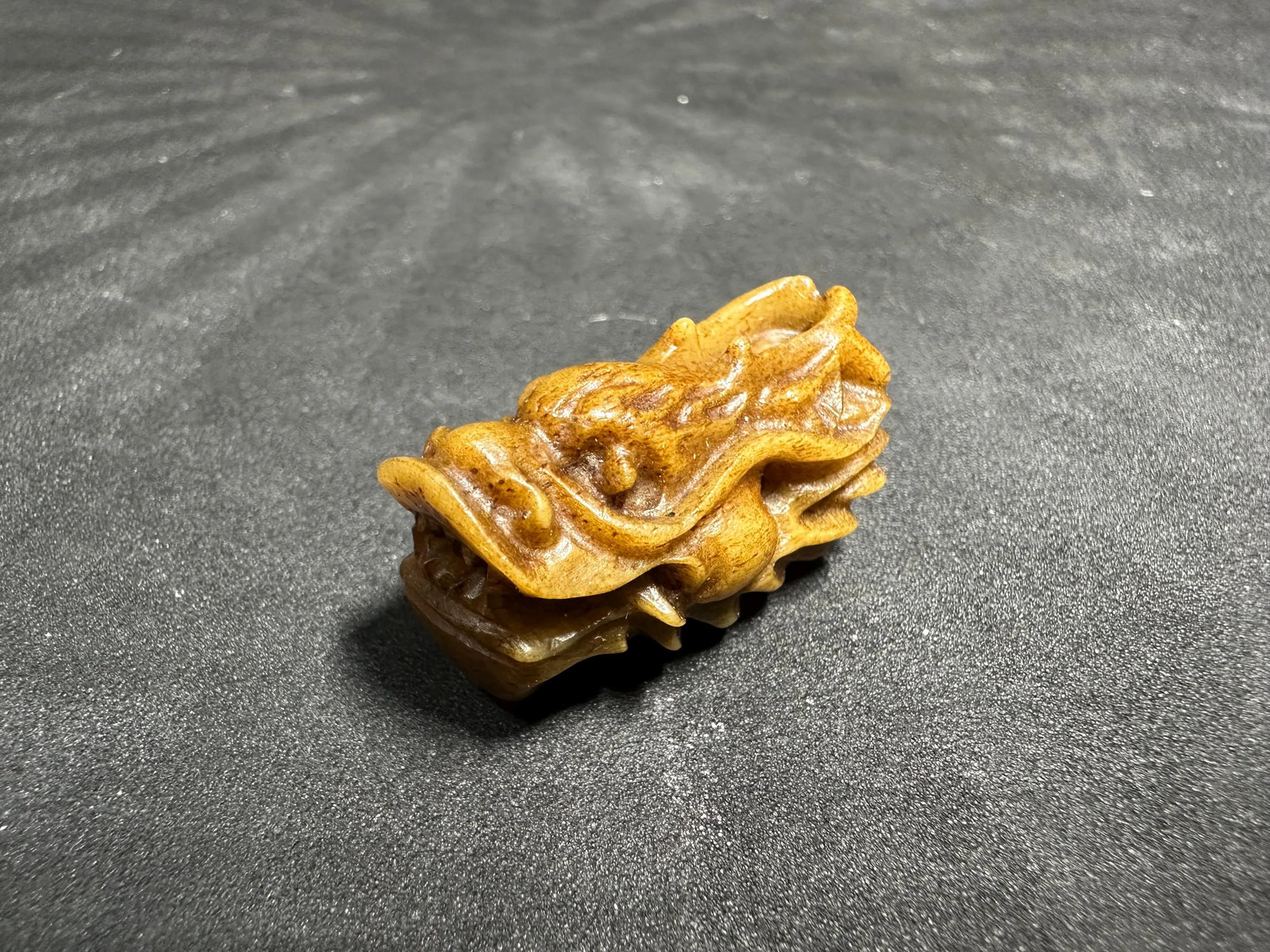 Hand Carved Yak Bone Dragon Bead, Double Hole Tibetan Dragon Charm, Mala Guru B