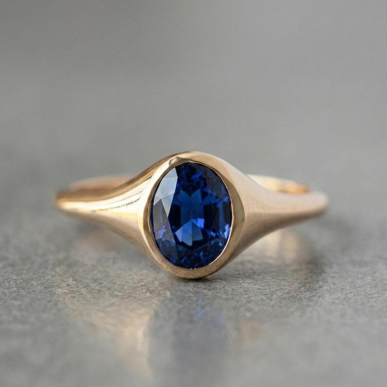 Lab Created Blue Topaz Ring, Base Metal: Brass Finish: Gold Plated, Gift