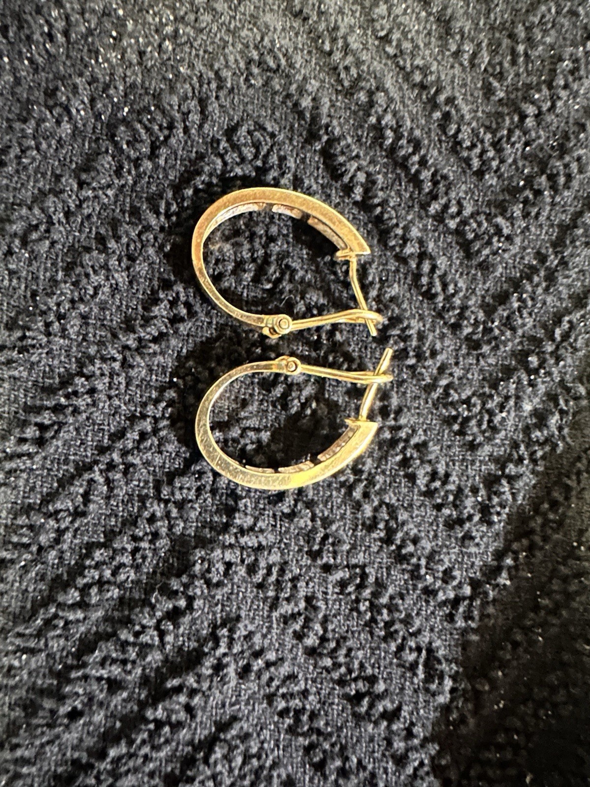 Gold Tone Pavé Clear CZ Stacked Huggie Hoop Earrings Latch Back