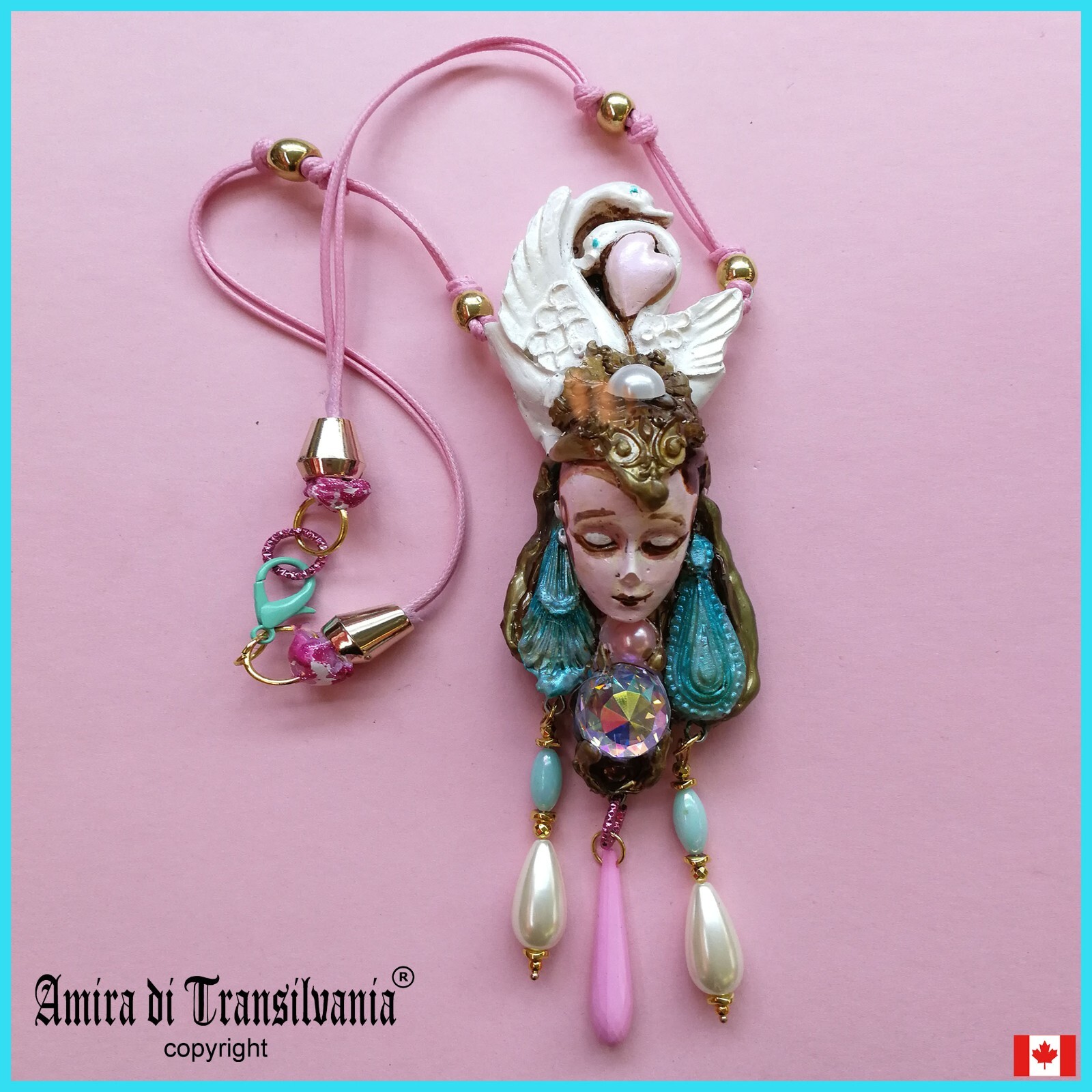 Luxury Necklace Magic Pendant Jewelry Beauty Sleeping Art Deco Swan Belle Epoque