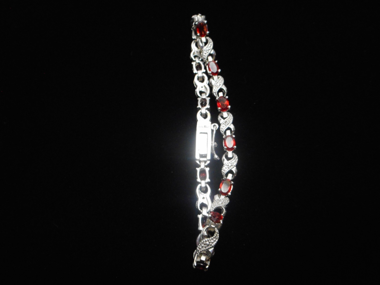 5x3MM Natural Garnet 925 Sterling Silver January Birthstone Bracelet Bridal Gift