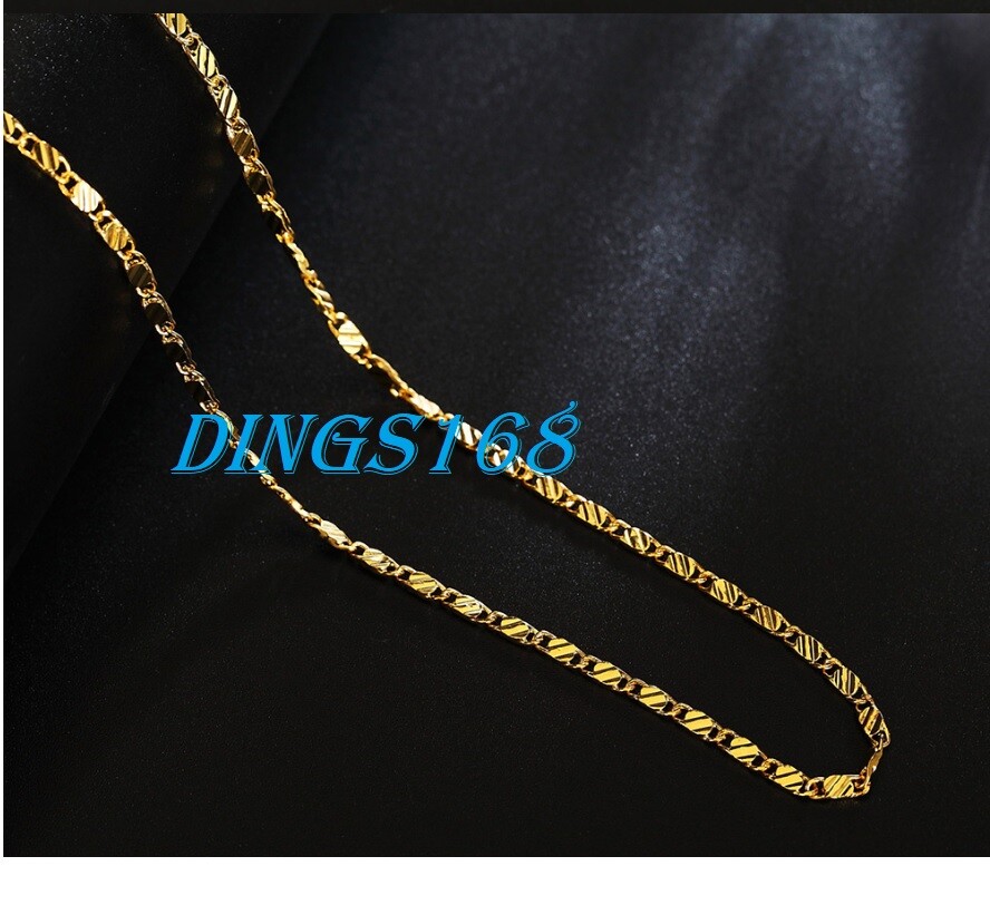 Genuine 18K Gold Filled Tarnish-Resistant 2.2mm 20 inch Flat Necklace Chain S038