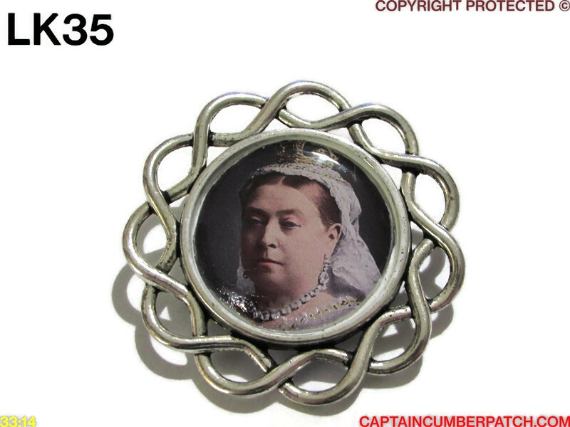 steampunk brooch pin badge Queen Victoria monarch royalty Great Britain #LK35