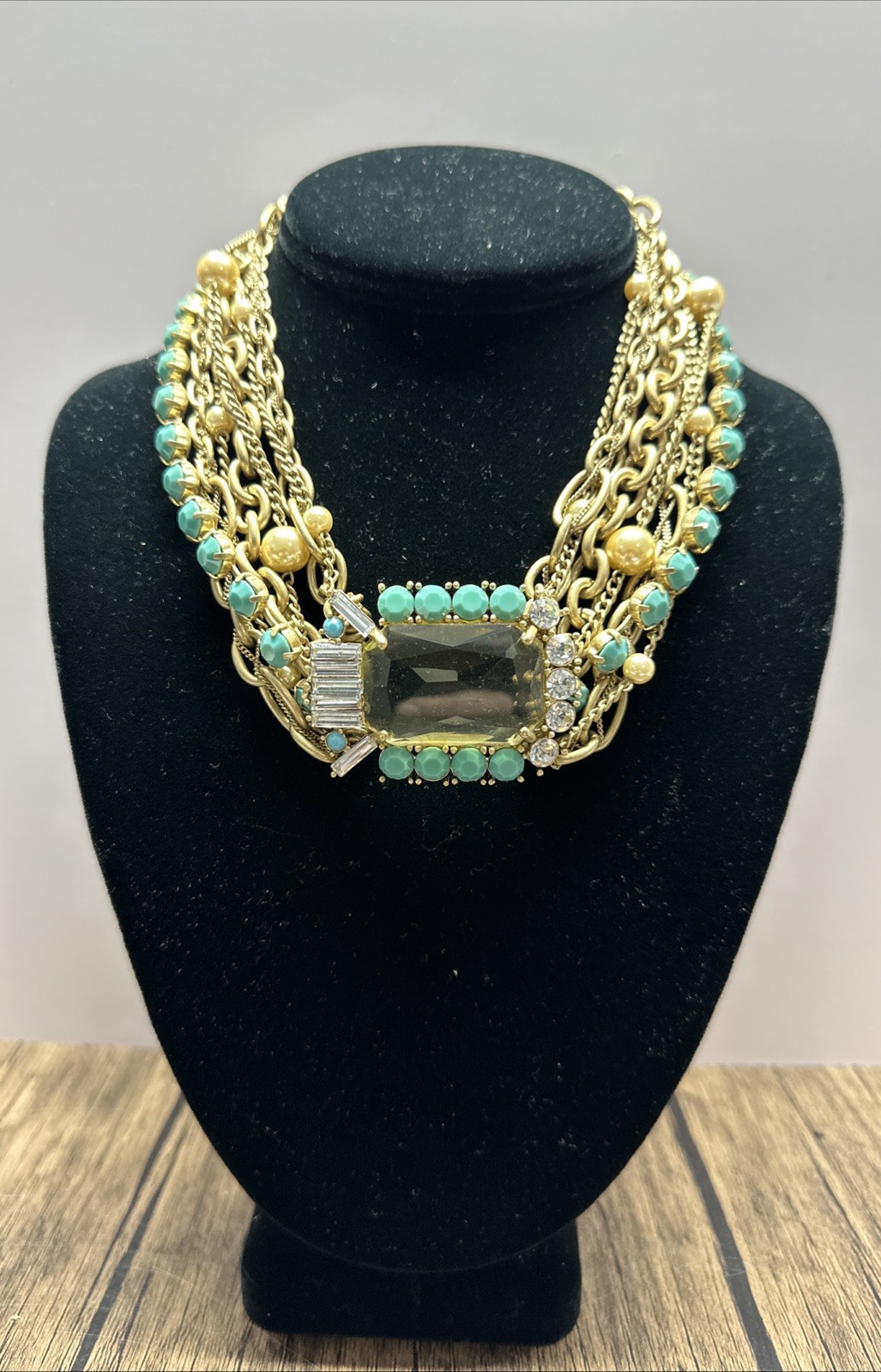 **ABS ALLEN B. SCHWARTZ** Rhinestone Multi-Chain Statement Necklace (NWT$295)