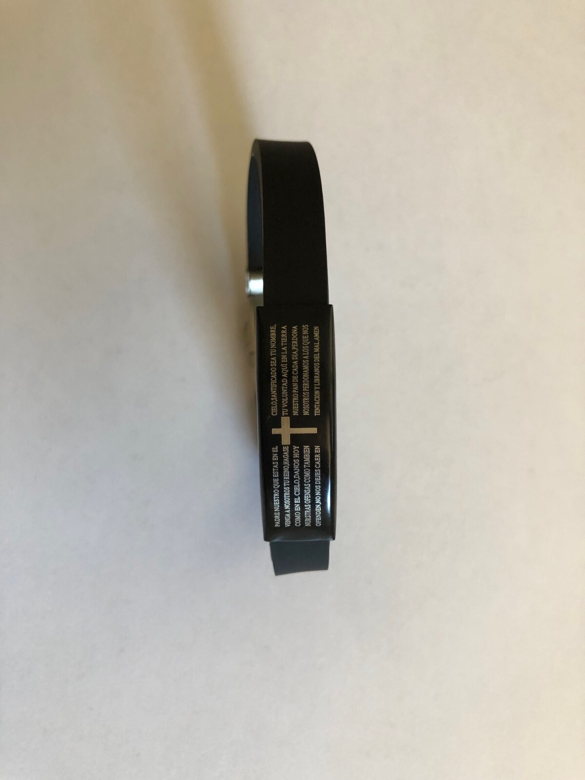 Cross Stainless Steel Wrist Strap Black Silicone Bracelet – Unisex P12