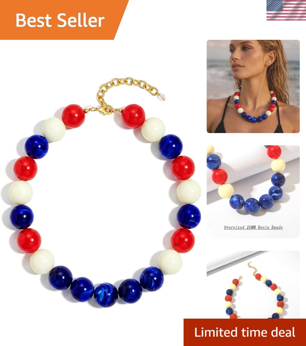 Colorful Chunky Necklaces for Women 20MM Large Oversized Resin Beaded Necklac…