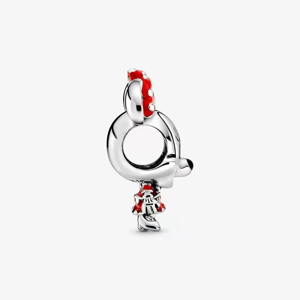 Sterling Silver Mickey Mouse Charm with 5A Cubic Zirconia – Perfect Gift Idea