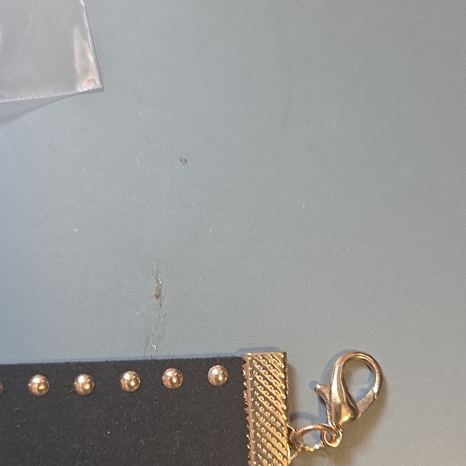 5 x Black Studded choker , Gold Cable Chain, Adjustable Lobster Clasp