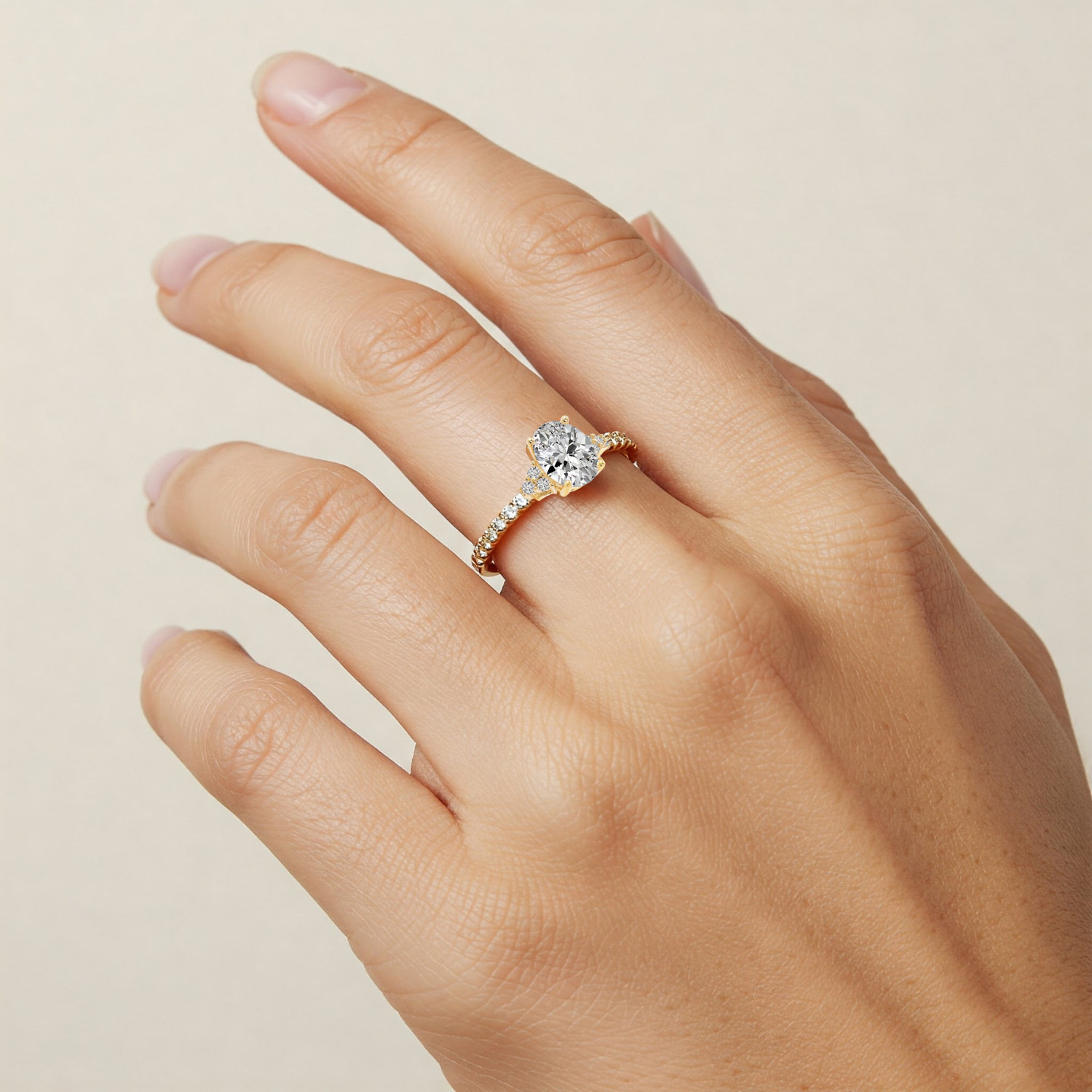14K Real Solid Yellow Gold 1.50 Carat Solitaire Oval Engagement Wedding Ring
