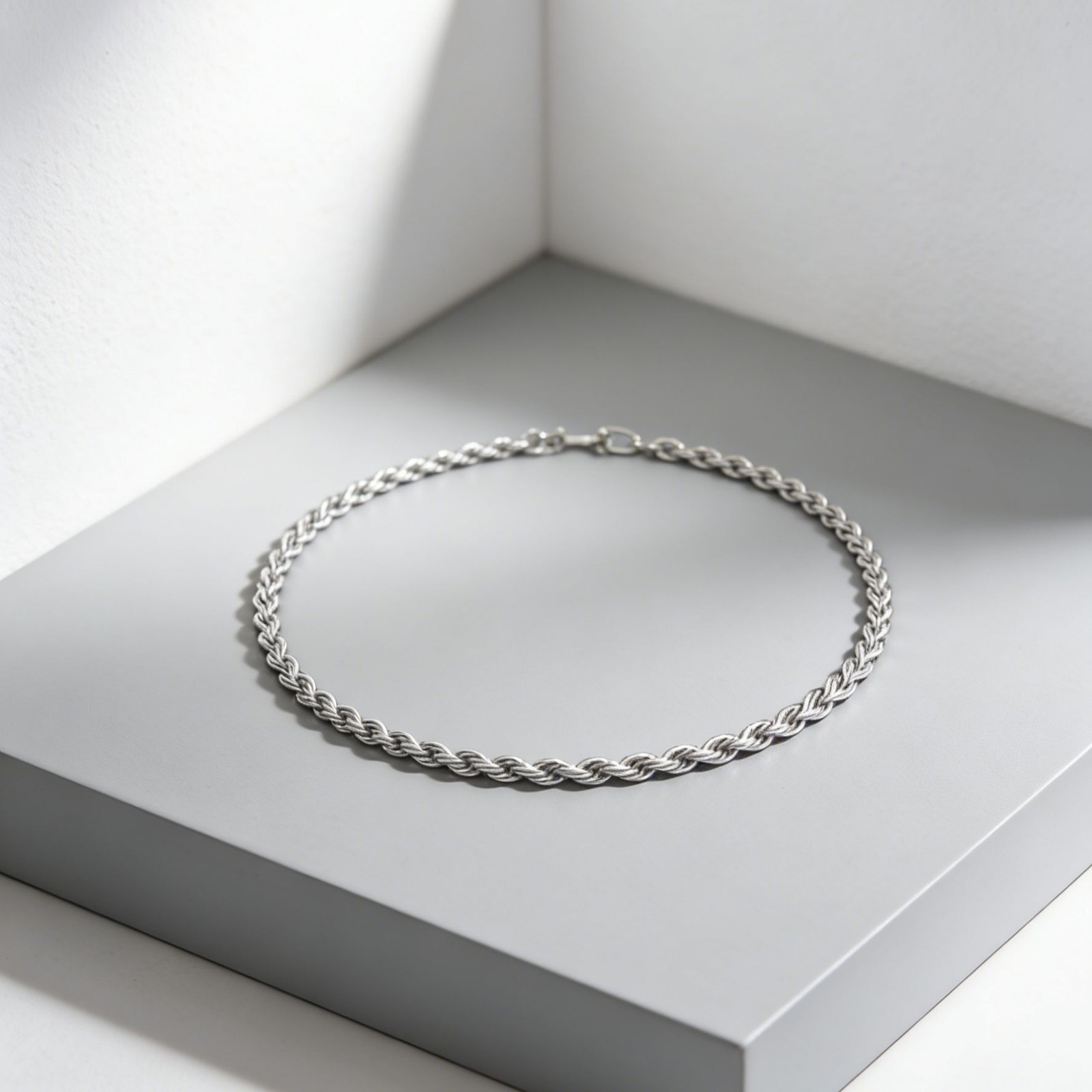 Stainless Rope Chain necklace 50cm Braided Link Minimalist Unisex Daily Jewelry