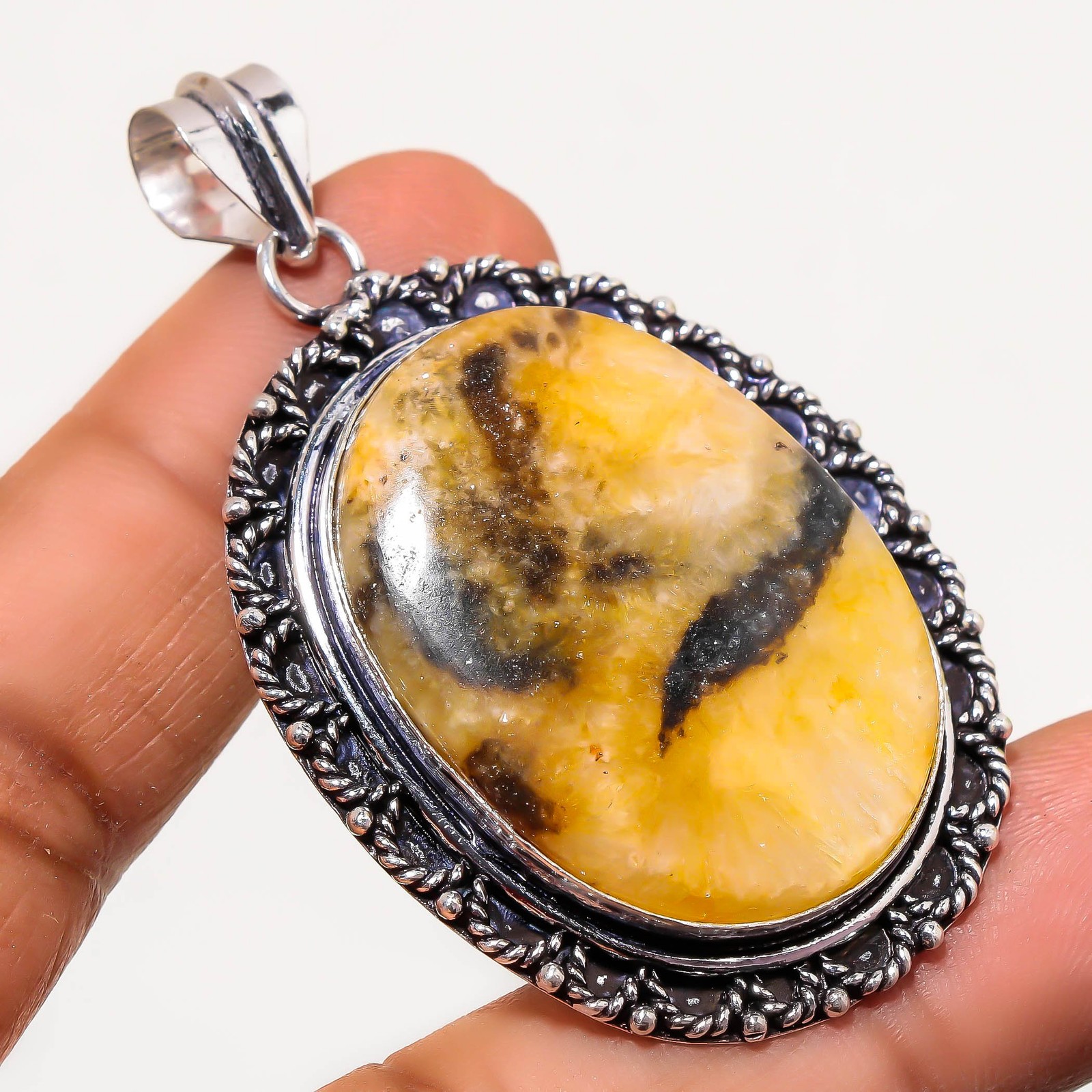 Buffalo Jasper Oval Gemstone Pendant Handmade Wedding Gift Jewelry 2.60″ FP 383